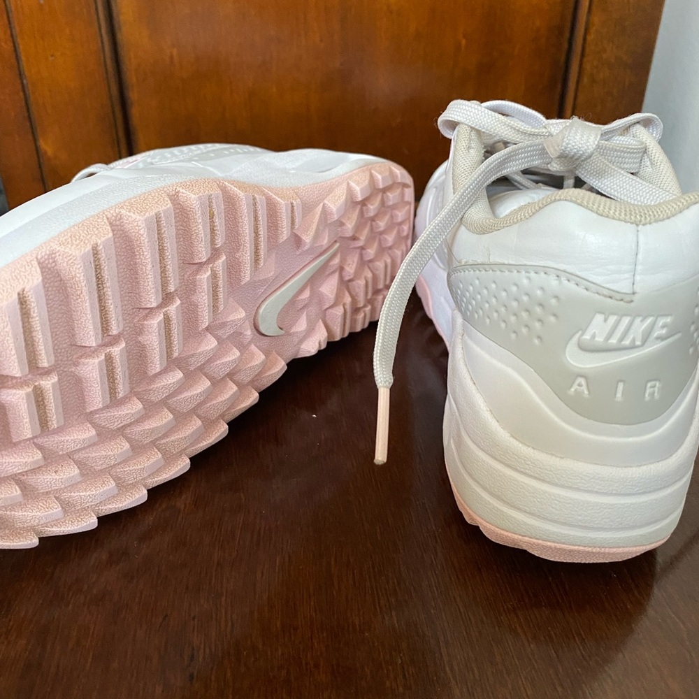 Nike White Sneakers with Light Pink Soles